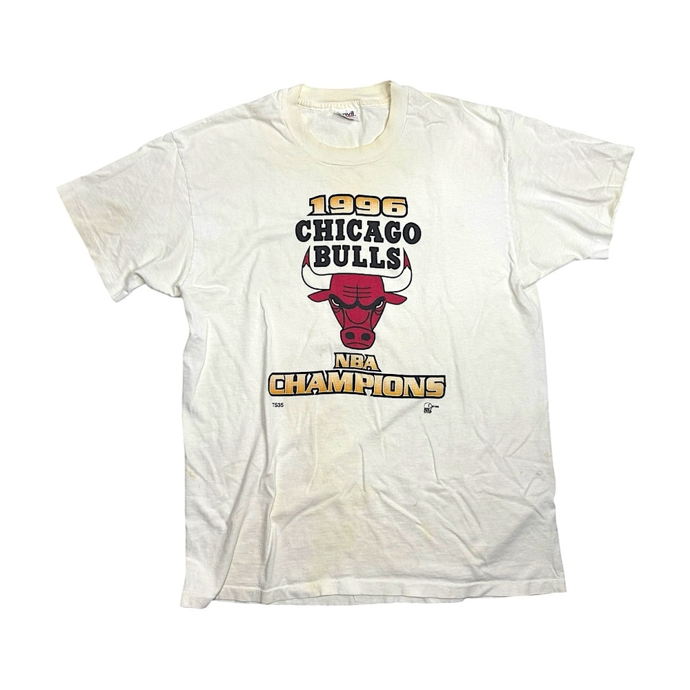 CHICAGO BULLS 1996 NBA FINALS CHAMPIONS GRAPHIC TEE T SHIRT ANVIL TAG - Picture 1 of 5